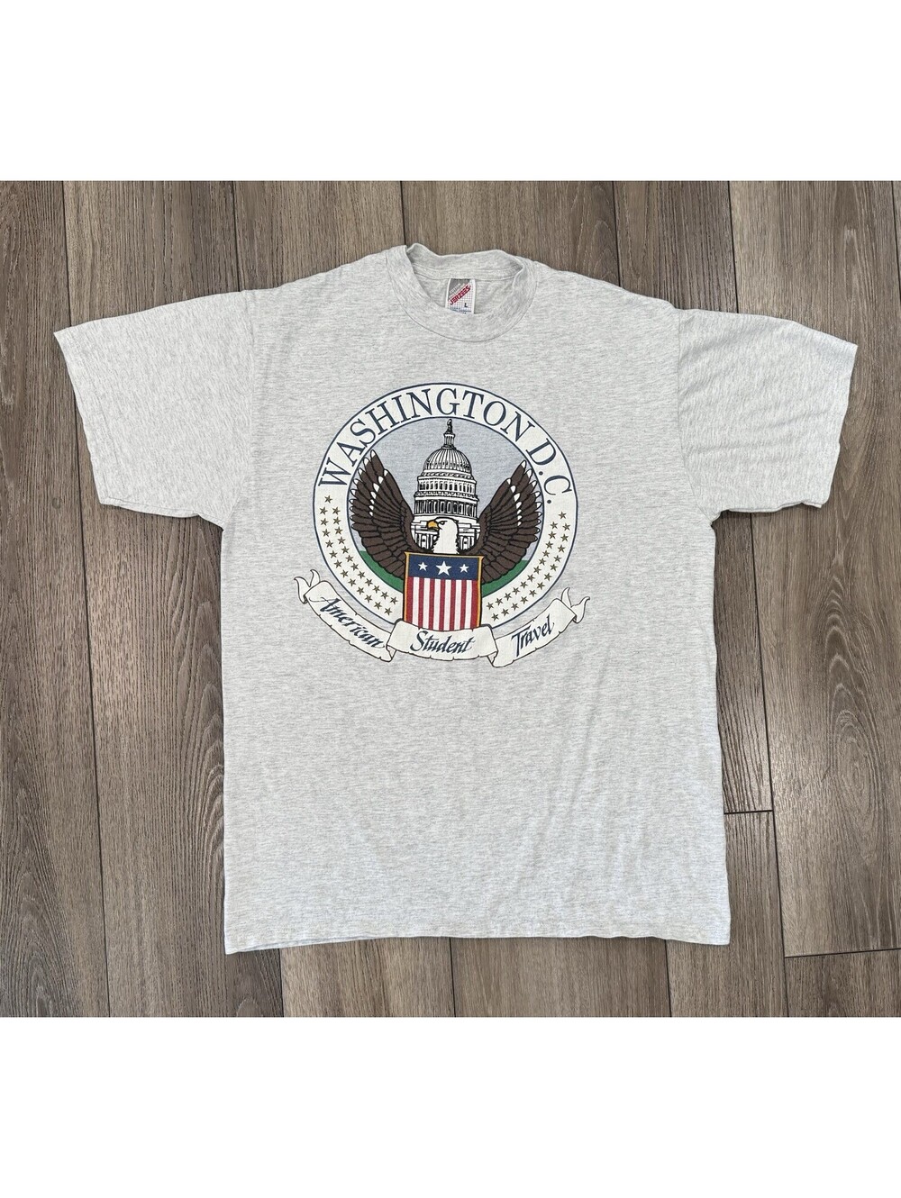 VTG Washington DC American Student Travel Tourist Shirt Gray Size Large